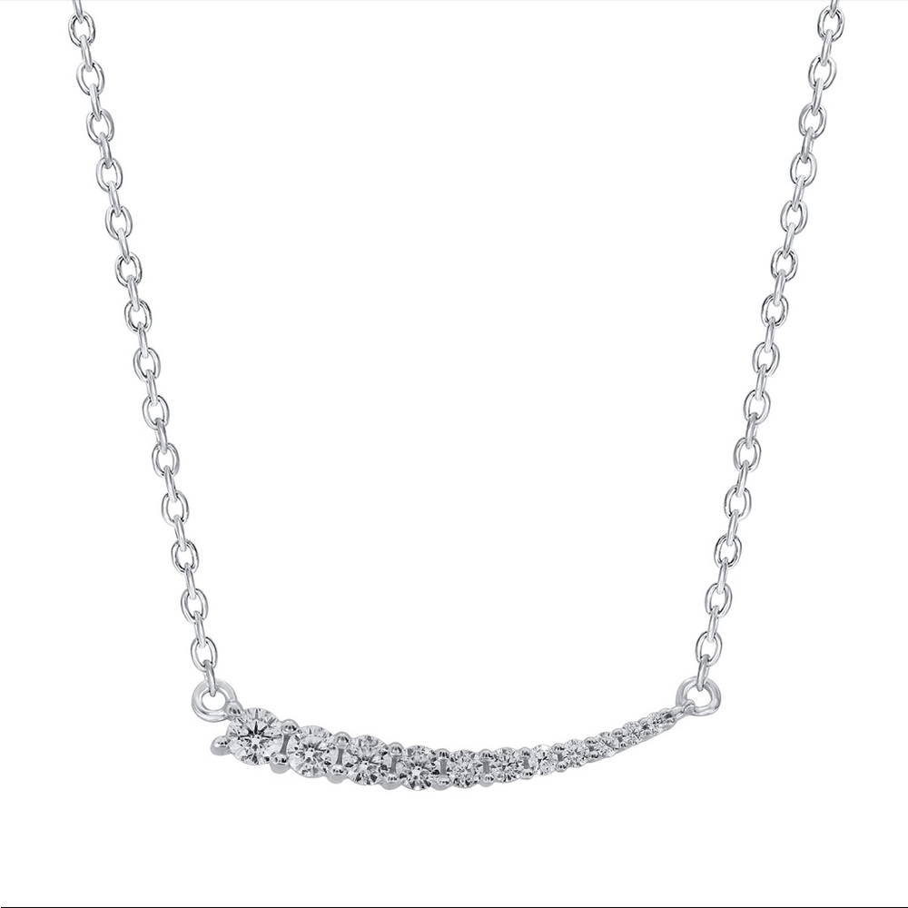 1/4 carat, natural diamonds crescent necklace
